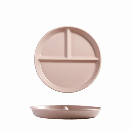 Hoshisea Platos Llanos de Cerámica, Platos Con Compartimentos, Platos Divididos de Cerámica,Plato Ceramica Infantil, para Comidas Divididas, Fiestas, Refrigerios, Postres (Caqui)