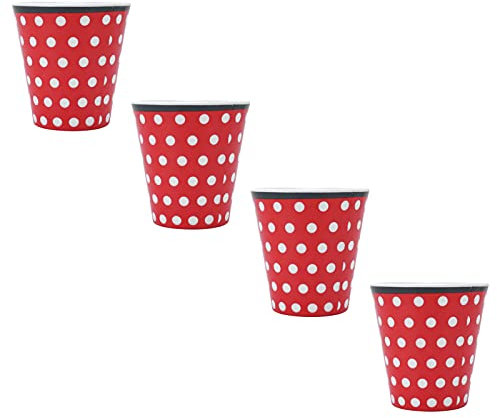 WPKD BLUEIY Lot de 4 tasses en mélamine pour étudiants, tasses à eau en imitation porcelaine, légères, passent au lave-vaisselle, 300 ml, assorties