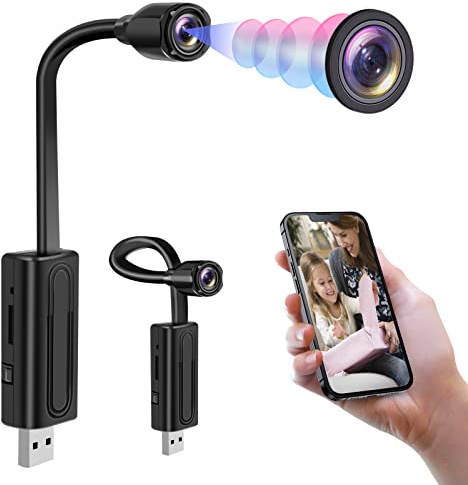 Pudet Luo 2.4 G WiFi Telecamera Nascosta USB Fotocamera HD 1080P Wifi Telecamera Spia, Mini Telecamera Spia Nascosta supporto di Rilevamento del Movimento e Vista Remota