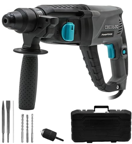 Cecotec Martillo Percutor SDS PowerForce 4000 Atomic. 800W, Energía de Impacto 3J, Función 3in1, Adaptador para Brocas Convencionales, Incluye Brocas y Cinceles, Cable de 3m, Maletín de Transporte