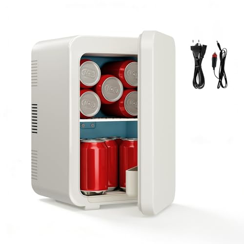 KioGro 2 in 1 Mini Kühlschrank, 10 Liter mit Kühl- und Heizfunktion | Tragbare elektrische Gefrierbox klein Gefrierschrank für Auto, camping, Lkw, Büro, 220V Steckdose und 12V USB-Anschluss