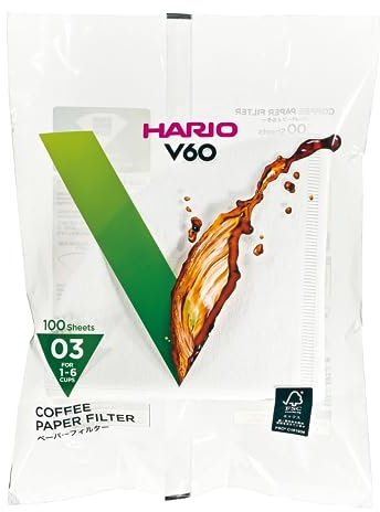 Hario, Confezione di filtri in Carta per caffè, VCF-01-100M, White, Size 03-100pcs