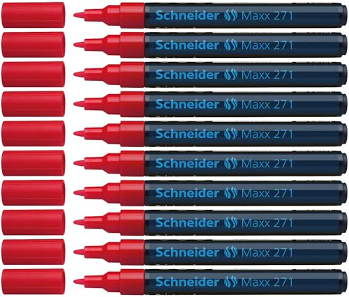 Schneider Maxx 271 Paint-Marker (Rundspitze, 1 - 2 mm) 10er Packung rot