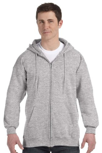 Hanes Men's Full Zip Ultimate Heavyweight Hoodie, Light Steel, Small
