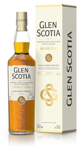 Glen Scotia Single Malt Whisky: Double Cask, 70cl (46% ABV) |Award-Winning Campbeltown Whisky Matured in First-Fill Bourbon, Finished in PX Sherry Casks Rich & Spicy Fruit with Notes of Toffee & Fudge