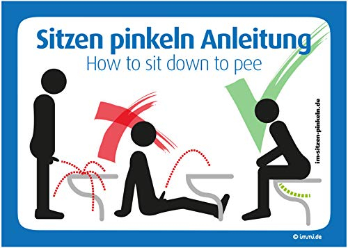 immi 4x WC Gebrauchsanleitung für Im Sitzen pinkeln, lustig, Wie man's macht, A6
