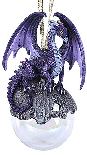 Pacific Giftware Hoarfrost Purple Dragon Glass Ball Ornament by Ruth Thompson Tree Decoration Gift Decor