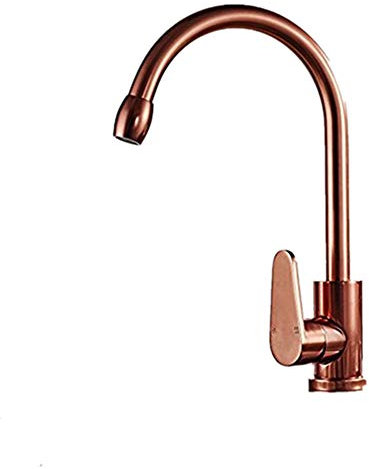 SAEJJ-Robinet de Cuisine Espace Aluminium Rose Or Robinet évier Robinet vanne de mélange Chaud et Le froidMitigeur Evier