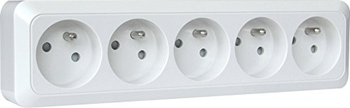 Bloc multiprise à câbler 5 Prises 2P+T 16A - Blanc - Dio