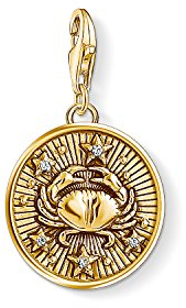 Thomas Sabo Damen Herren-Charm-Anhänger Sternzeichen Krebs Charm Club 925 Sterling Silber vergoldet 1655-414-39