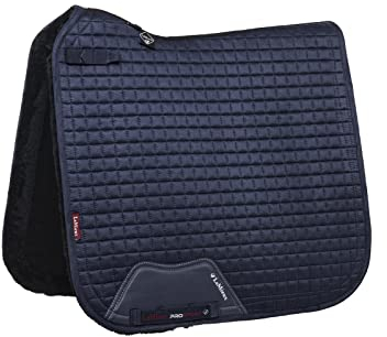 LeMieux Merino+ Sensitive Dressage Square Lammfell Dressur-Sattelunterlage, Marineblau/Schwarz, L