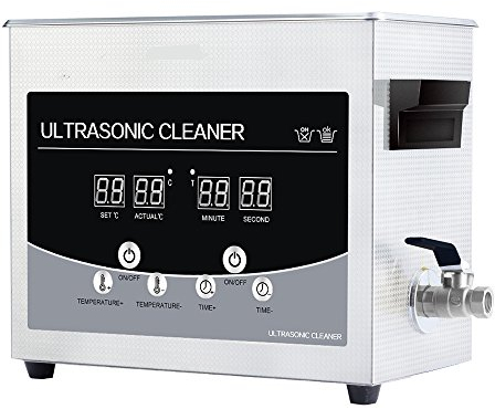CGOLDENWALL 6.5L Digital Ultrasonic Cleaner Lab Ultrasonic Cleaning Machine Jewellery Degreasing Ultrasound Bath Washer Tank for Glasses/Watch/Coins/Dentures CE Approved (220V UK Plug)