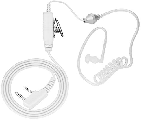 Walkie Talkie Headset, Air Tube Headset Universal 2 Pin Ohrhörer für Walkie Talkie Radio mit K Kopf, Talkie Headset Transparentes Headset mit Clips für die Polizei, Sicherheitsbeamte von Hotels