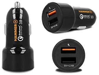 Car Charger Hammer Car Express 30W 5V/4.8A 2-Port USB Qualcomm QuickCharge 3.0 Car Universal Charger for Android Charger Adapter Cigarette Lighter 12V/24V Quick Charger for Hammer Smartphones