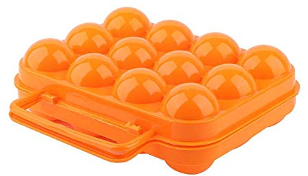 Boîte à œufs Jeffergarden, Boîte de stockage d'oeufs en Plastique Rectangulaire Orange, Double-face, 12 oeufs
