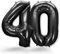 FUNXGO® Folienballon Zahl 40 Schwarz - Riesenzahl Ballon ca.100 cm - fliegt mit Helium - 40. Geburtstag Luftballon - Deko zum Geburtstag, Party, Hochzeiten - Ballon 40 Schwarz