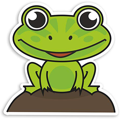 Vinyl-Aufkleber #20791, Motiv: grüner Frosch, 10 cm, 2 Stück, 10cm Wide