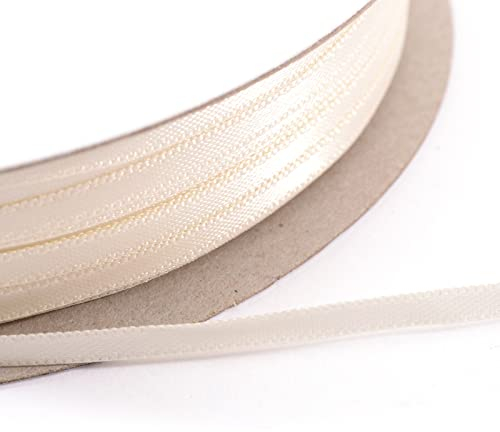 Vaessen Creative Satinband 3mmx100m Weiß Antik, Schleifenband, Dekoband, Bänder zum Basteln, Stoffbänder für Hochzeit, Taufe Und Geburtstagsgeschenke