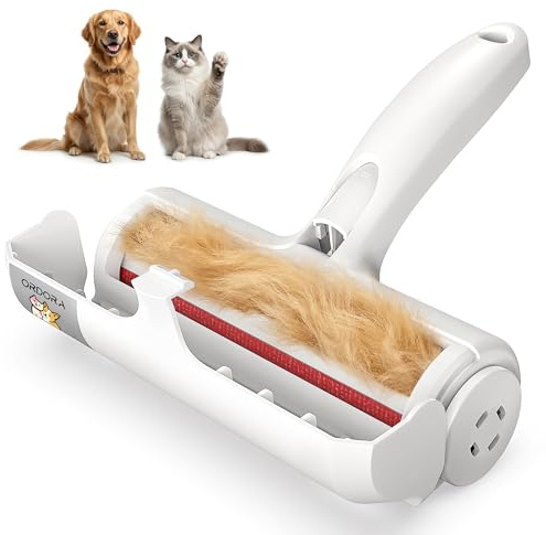 ORDORA Pet Hair Removal Tool: Reusable Lint Roller for Pet Hair - Portable Pet Hair Remover - Dog and Cat Hair Remover for Couch, Bedding, Car, Rugs & Furniture, Eco-Friendly, for Multi-Pet Homes