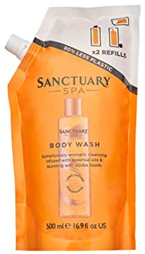 Sanctuary Spa Shower Gel Refill, Vegan Body Wash Refills Bottle Twice with 80 percent Less Plastic, Cruelty Free, 500 ml (Pack of 1)