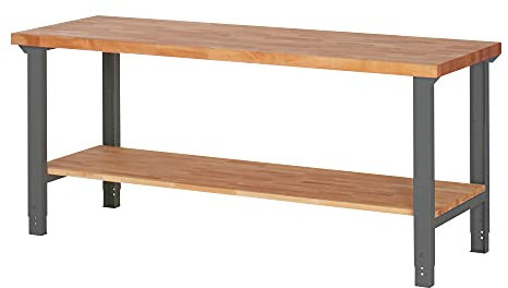STIER Höhenverstellbarer Werktisch Premium mit Ablageboden BxTxH 2000x700x790-1140 mm