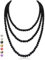 Halukakah 1920er Jahre Lange Perlenhalskette für Frauen - Exquisite Natürliche Zuchtperlen - Luxuriöser 8mm Strang mit Zeitloser Eleganz -Mitternachtsschwarz Länge 150cm -Perfekt für Besondere Anlässe