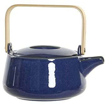 Théière DKD Home Decor Bleu Bambou Porcelaine (1 L)