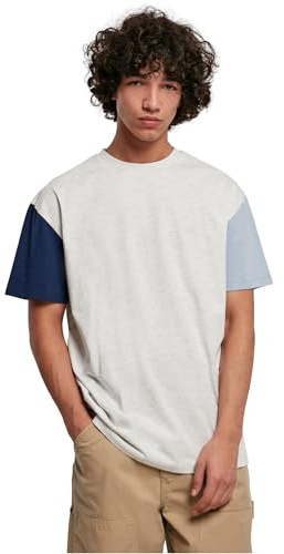 Urban Classics Herren Organic Oversized Colorblock Tee T-Shirt, lightgrey, 3XL
