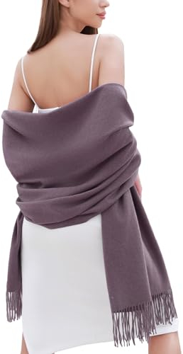 RIIQIICHY Damen Schal Violett Stola Festlich für Abendkleid Pashmina Schals Tücher für Frauen Hochzeit Schultertuch Frühling Winter Schal Warme Kuschelig