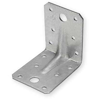 Lochplattenwinkel Winkelverbinder mit Steg 90 x 90 x 65 x 2,5 mm Holzverbinder Bauwinkel Eckwinkel Lochwinkel Stahl verzinkt 40 Stück