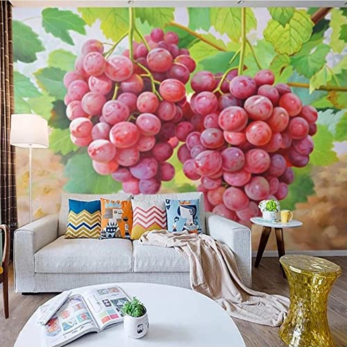 XTSWallpaper Küche Obst Trauben 360X250Cm 3D Wandaufkleber Wandtattoos - Wandsticker Fototapeten Selbstklebende Abnehmbar Vinyl Wandsticker/Wandgemälde Kunst Aufkleber Dekoration