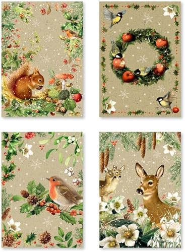 A5-Graspapier-Adventskalender-Sortiment: Zauber der Winternatur; Der Preis gilt pro Stück - Motiv nicht frei wählbar