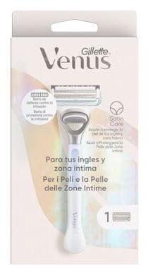 Gillette Venus Maquinilla De Depilación Para Mujer Para Ingles Y Zona Íntima, 1 Mango + 1 Recambio, Ayuda A Proteger La Piel De La Irritación Tras La Depilación