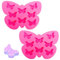 2 Pcs Butterfly Silicone Mold Butterfly Ice Cube Tray for Cake Decoration Cupcake Toppers DIY Chocolate Fondant Candy Crafting Project (Pink)