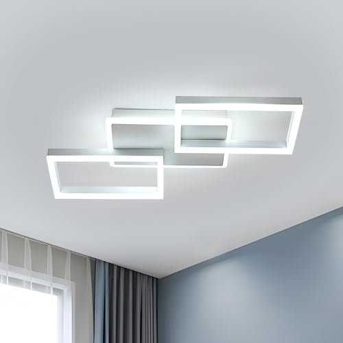 Tealight Plafoniera LED Soffitto, 46W Plafoniera LED Soffitto Moderna Quadrata Design, 5400LM Plafoniera Camera da Letto Bianco per Soggiorno Camere da Letto 6500K Luce fredda