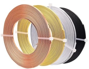 Aluminiumdraht 3/4 Rollen 3mm/5mm Flacher Aluminiumdraht Craft Bezel Strip Wire for DIY Schmuckherstellung Kits (Color : 3mm 5m a roll)