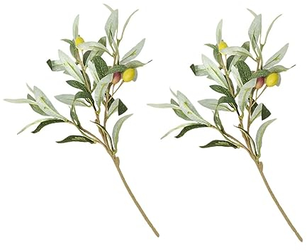 Warmhm 4 Stück Olivenzweig Dekoration Gefälschte Äste Zimmerpflanzen Drinnen Künstliche Stiele Für Vase Blattzweigdekore Grün Für Vasen Stempel Künstliches Blatt Plastikblume Braut