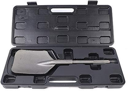 HarBin-Star Clay Spade for Breaker, Hex Shank Clay Spade Chisel Bit, Chrome Steel Demolition Clay Spade Scoop Chisel with Carrying Case for Electric Breaker,15.7 × 5.1 inch