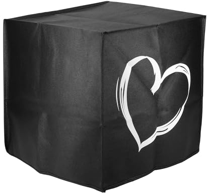 kwmobile Hülle kompatibel mit Philips Essential Airfryer XL Schutzhülle - Heißluft Fritteuse Abdeckhaube Case - in Weiß Schwarz Herz Brush