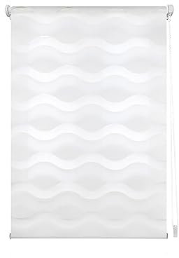 INTERBLIND Rollo für Nacht und Tag, doppelschichtig, gewellt, Größe 107 x 150, vielseitige Installation: Aufhängen, Schrauben, Kleben, Stoffgröße 104 x 145 cm