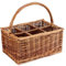 Gadsby 6 Bottle Double Steamed Wicker Bottle Carrier Picnic Bottle Basket