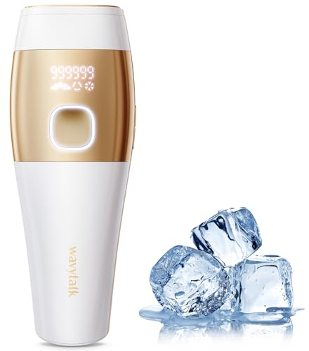 Wavytalk Laser Haarentfernung mit Eiskühlsystem,Max 24J Hohe Energie,9 Energiestufen,IPL Geräte Haarentfernung für Frauen und Männer, Körper,Gesicht,Achseln, Beine (Weiß)
