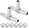 ERGAOBOY 2 Pièces de 16 mm en acier inoxydable, embout de tuyau en T, 3 voies en forme de T, raccord de tuyau SUS 304 avec 6 Pièces de serrage