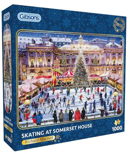 Skating at Somerset House | 1000 Piece Jigsaw Puzzle | Christmas, Winter Ice Skating | Sustainable Jigsaw Puzzle for Adults | Premium 100% Recycled Board | Great Gift for Adults | Gibsons Games B Corp