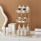 LEIKOSUP Make Up Kosmetik Organizer, 360° Drehbar Große Kapazität Kosmetik Organizer, Multifunktionaler Kosmetik Aufbewahrung für Kommode Schminktisch Schlafzimmer Badezimmer, 3 Stöckige, Bernstein