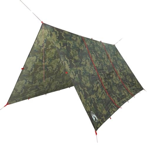 vidaXL Lona de Camping Impermeable Camuflaje 451x420 cm, Lona, Lona Impermeable, Lona de Carpa, Lona Refugio, Lona de Tienda