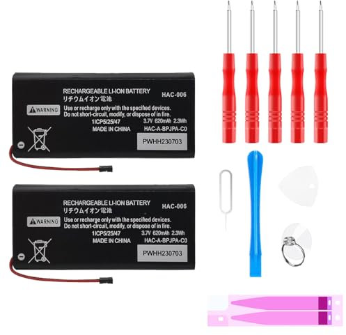 620mAh 2pc HAC-006 Akku für Nintendo Switch Joy-Con L/R Links und Rechts HAC-015 HAC-016 Links & Rechts Joy-Con Controller