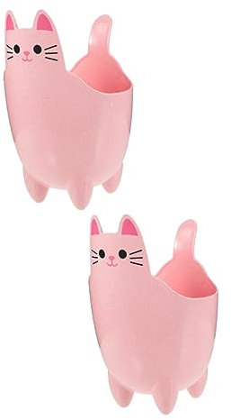 MAGICLULU Motif Chat 2 Pièces En Forme De Chat Poubelles De Bureau Chat Pour Enfants Pour Enfants De Bureau Mini Bureau Corbeille Kawaii Pp Rose