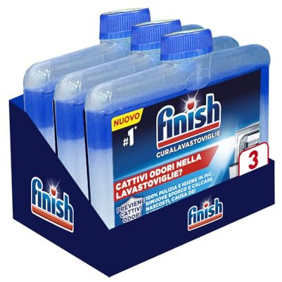Finish Curalavastoviglie, Additivo per una Lavastoviglie Pulita dai Residui di Grasso e Calcare, 250ml (confezione da 3)