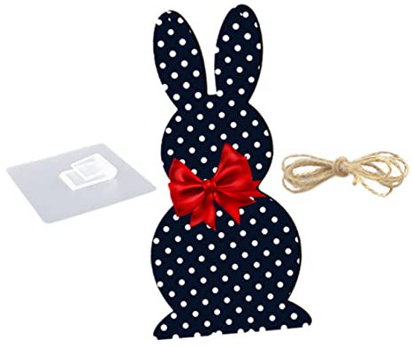 Warmhm Ostern Bunny Holz Modell Figurine Heu Bunny Tür Zeichen Festival Hängen